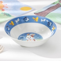 Набор детской посуды Доляна &laquo;Заяц футболист&raquo;, 3 предмета: кружка 230 мл, миска 400 мл, тарелка d=18 см