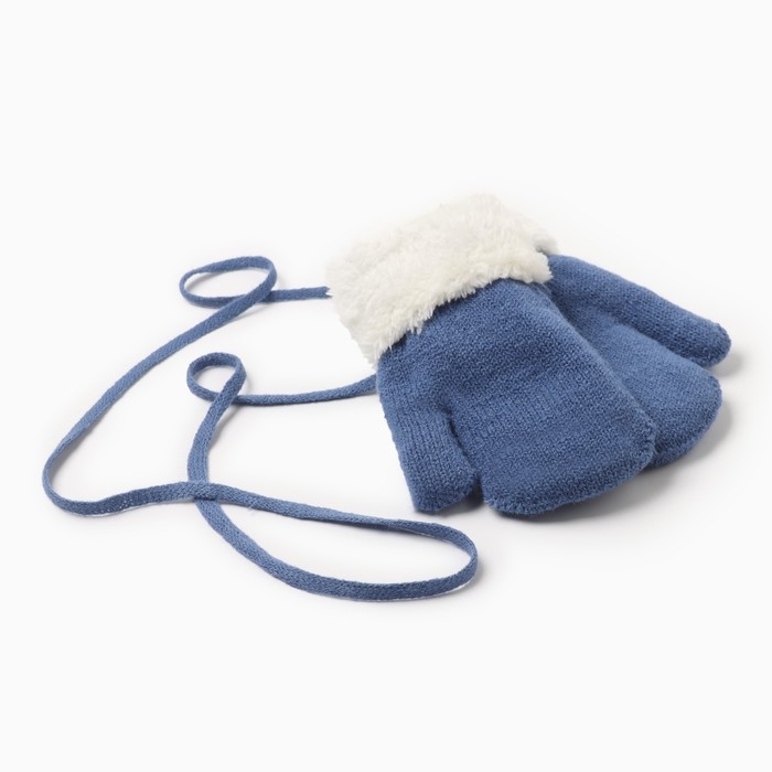 Варежки детские на иск.меху MINAKU с отворотом 15 см синий Варежки детские на иск.меху MINAKU с отворотом 15 см синий