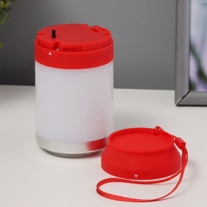 Ночник Ночник "Фоси" LED 5 режимов от батареек 3хААА бело-красный 6,5х6,5х11,5 см