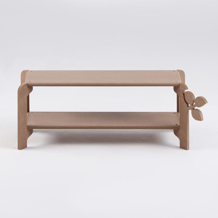 Полка для цветов двухъярусная Полка для цветов двухъярусная "Флора" 21х59х23 см, неокрашенная (для декорирования)