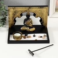 Сад камней Дзен "Будда во дворце у золотой арки" песок+свеча 21х16х14 см Сад камней Дзен "Будда во дворце у золотой арки" песок+свеча 21х16х14 см