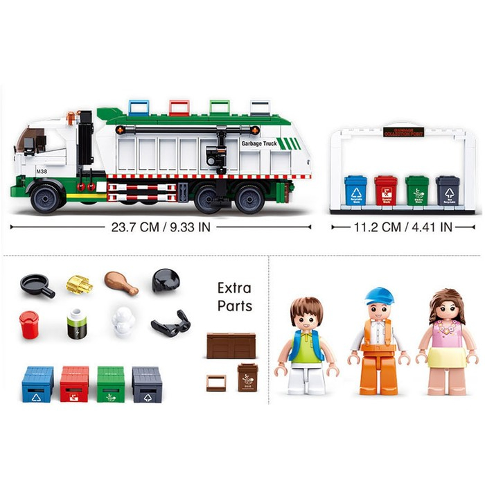 Конструктор Город «Сортировочный мусоровоз», 432 детали Конструктор Город «Сортировочный мусоровоз», 432 детали