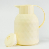 Термос-кофейник 1 л, сохраняет тепло 24 ч, стеклянная колба, молочный