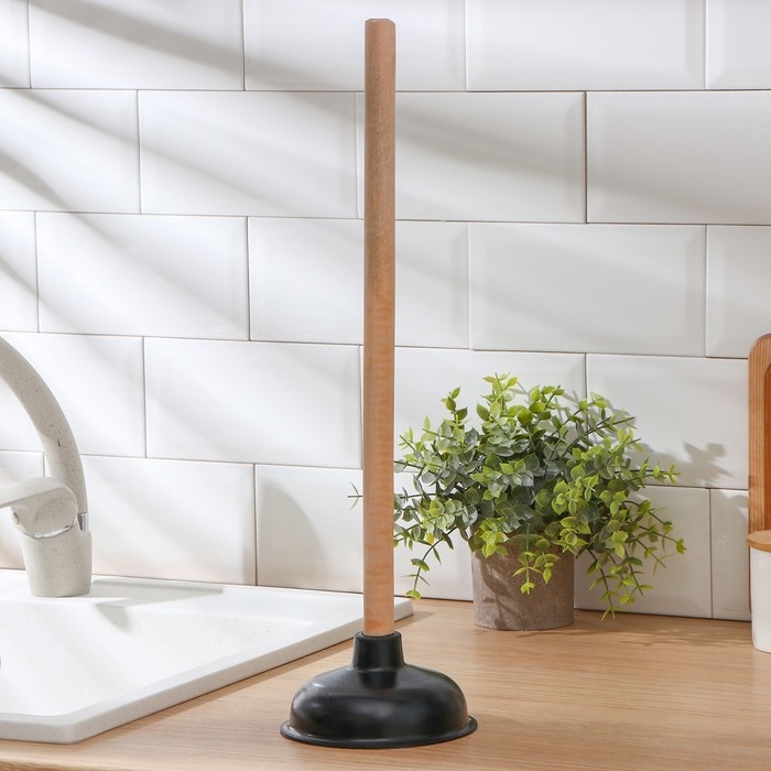 Вантуз с длинной ручкой, d=13,5 см, h=41 см, цвет МИКС Вантуз с длинной ручкой, d=13,5 см, h=41 см, цвет МИКС