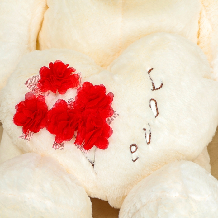 Мягкая игрушка &laquo;Мишка&raquo;, с сердцем, 80 см, цвет белый