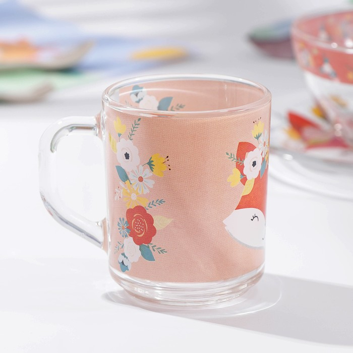 Набор детской посуды Доляна &laquo;Лисёнок&raquo;, 3 предмета: миска 450 мл, тарелка d=20 см, кружка 200 мл