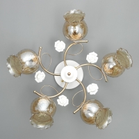 Люстра "Молла" 5хЕ27 40Вт бело-золотой 56х56х25 см BayerLux