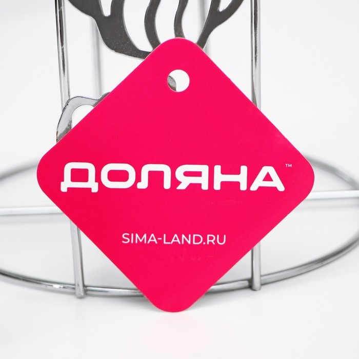 Держатель для бумажных полотенец Доляна &laquo;Чайнички&raquo;, 13,7&times;13,7&times;26, 3 см, цвет хром