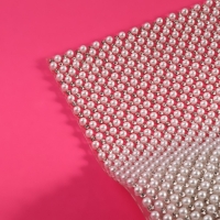 Жемчуг со стразами термоклеевой, 40 &times; 24 см, цвет белый