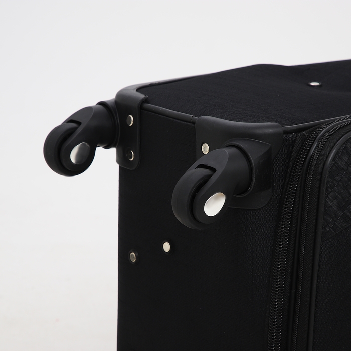 Чемодан средний 52 л (M), отдел на молнии, кодовый замок, с расширением, цвет чёрный