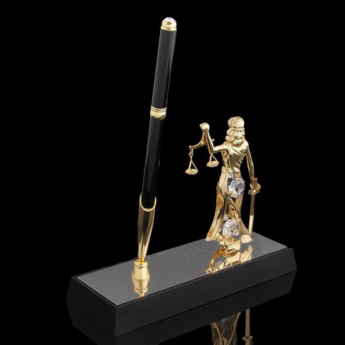 Ручка на подставке &laquo;Фемида&raquo;, 16&times;6&times;20 см, с кристаллами