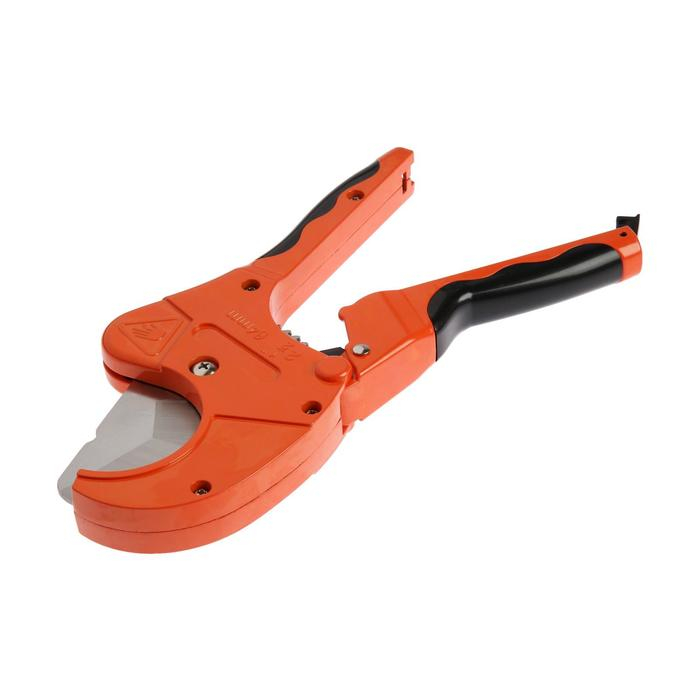 Ножницы для резки труб ТУНДРА по пластику, полуавтомат, усиленные, удлиненные, 2К, до 42 мм