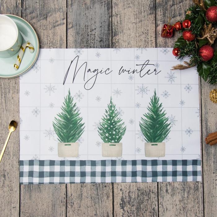 Салфетка новогодняя на стол &laquo;Magic winter&raquo;, 30х40 см, оксфорд, полиэстер