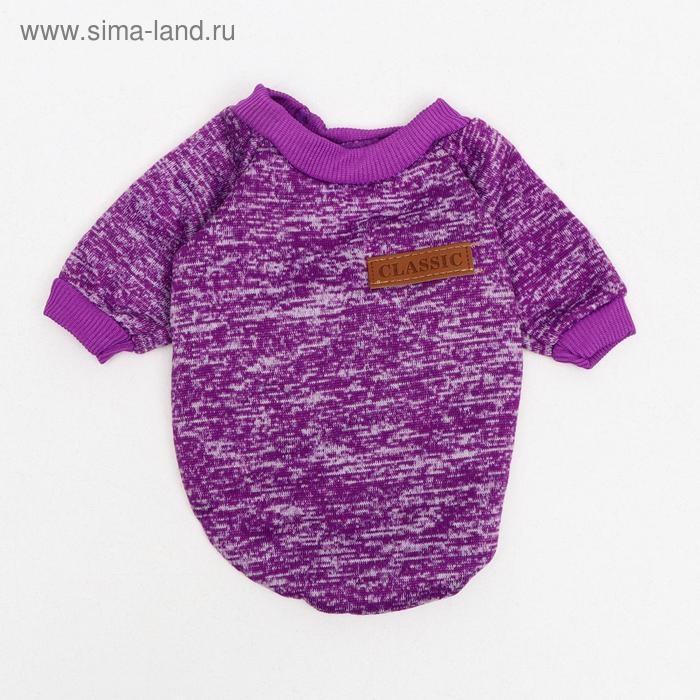 Свитер меланжевый, размер M (ДС 23 ОШ 28, ОГ 37 см), фиолетовый