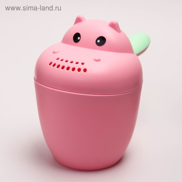 Ковш пластиковый для купания и мытья головы, детский банный ковшик «Бегемотик», 500 мл., с леечкой, цвет МИКС Ковш пластиковый для купания и мытья головы, детский банный ковшик «Бегемотик», 500 мл., с леечкой, цвет МИКС