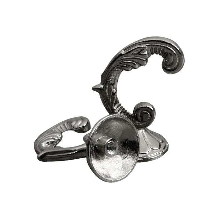 Крючок для штор KS002, однорожковый, цвет хром