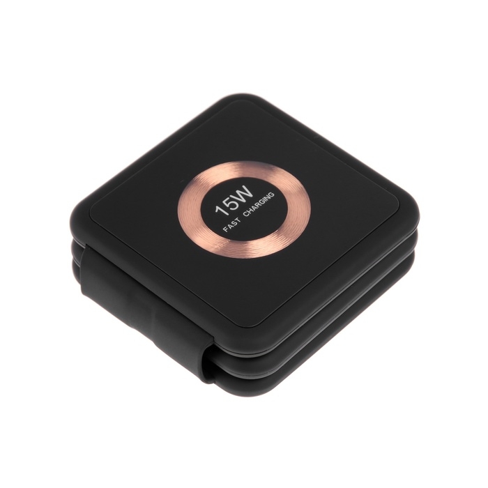 Беспроводная зарядка 3 в 1 H39, 15 W, подсветка, поддержка MagSafe, складная, стекло, чёрная Беспроводная зарядка 3 в 1 H39, 15 W, подсветка, поддержка MagSafe, складная, стекло, чёрная