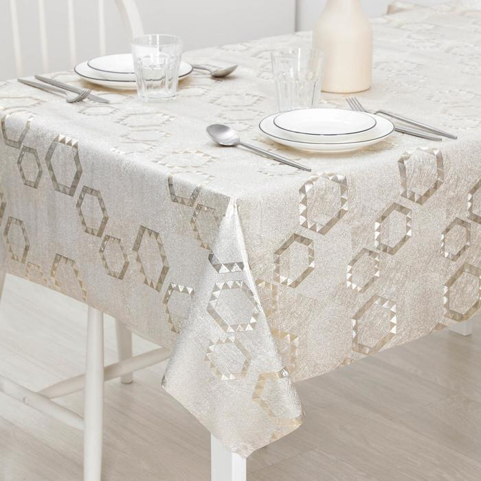 Клеёнка на стол &laquo;Соты&raquo;, на тканевой основе, ширина 137 см, рулон 20 м, толщина 0,25 мм