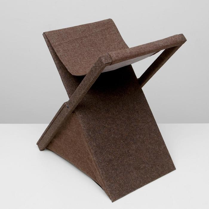 Домик для кошек с когтеточкой Домик для кошек с когтеточкой "Икс", раскладной с гамаком, ковролин, микс цветов