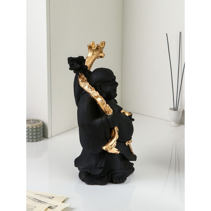 Фигура &laquo;Нэцкэ&raquo;, полистоун, 40 см, цвет черный матовый