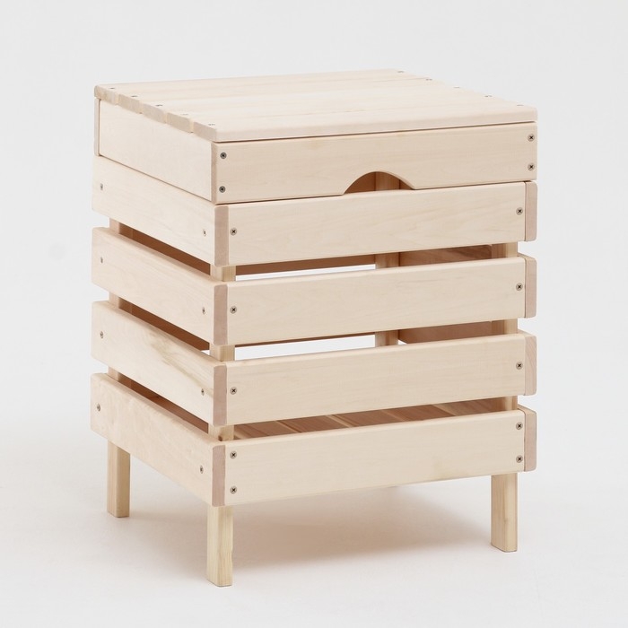 Ящик для белья из дерева Ящик для белья из дерева "Табурет-2", 40×40×52см, "Добропаровъ"