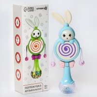 Погремушка музыкальная &laquo;Зайка барабан&raquo;, эластичные ушки, цвет МИКС, Крошка Я