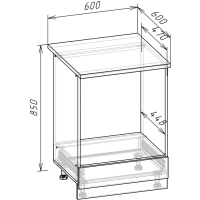 Шкаф для встраиваемой техники Зара 600х600х850 крафт белый