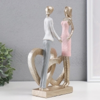 Сувенир полистоун "Влюблённые у двойного сердца" 16х7х26,5 см Сувенир полистоун "Влюблённые у двойного сердца" 16х7х26,5 см