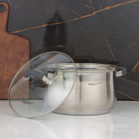 Кастрюля &laquo;Ирида&raquo;, 5,2 л, d=22 см, стеклянная крышка, капсульное дно, индукция