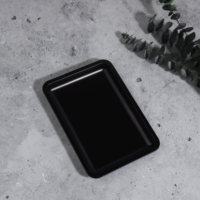 Подставка для хранения косметических принадлежностей, нержавеющая сталь, 18 &times; 12,5 &times; 1,5 см, цвет чёрный