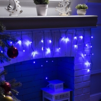 Гирлянда &laquo;Бахрома&raquo; 1.8 &times; 0.5 м, IP20, тёмная нить, 48 LED, свечение синее, 8 режимов, 220 В