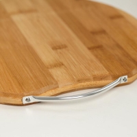 Доска разделочная Доляна &laquo;Комфорт&raquo;, с ручкой, d=30 см, бамбук