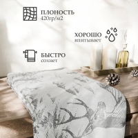 Полотенце махровое Этель "Олень в лесу", 70х130 см, 100% хлопок, 420 г/м2 Полотенце махровое Этель "Олень в лесу", 70х130 см, 100% хлопок, 420 г/м2