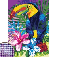 Алмазная мозаика с частичным заполнением на холсте &laquo;Тукан&raquo;, 15 х 21 см