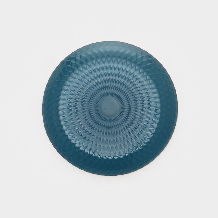 Тарелка десертная стеклянная &laquo;Идиллия&raquo;, d=19 см, цвет лондон топаз