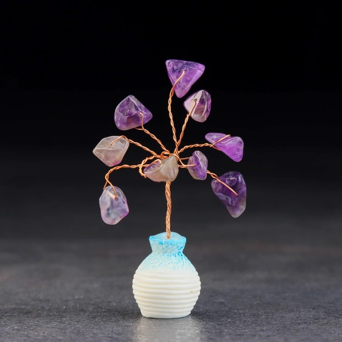 Сувенир Сувенир "Дерево мудрости. Аметист", натуральный камень, 7 х 3 см