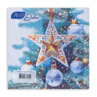Новогодние салфетки бумажные новогодние GrandPero Deluxe &laquo;Кремлевская звезда&raquo;, 3 слоя, 33х33 см, 20 шт