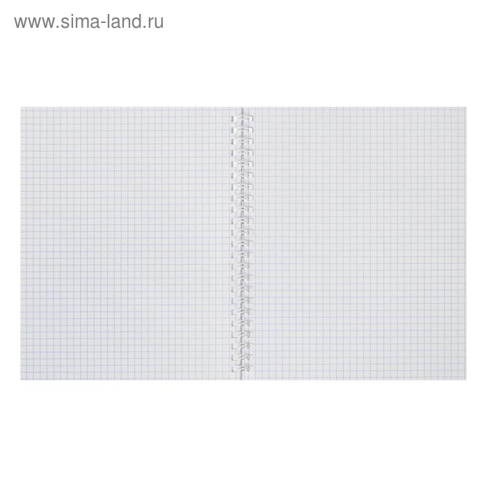 Тетрадь 48 листов в клетку на гребне, METALLIC "Синяя", обложка бумвинил, блок офсет