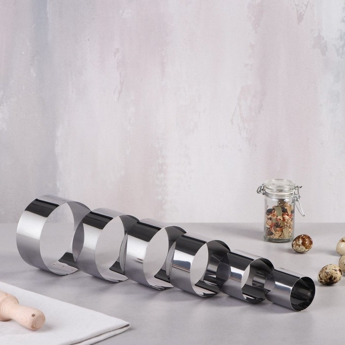 Набор форм для выпечки и выкладки &laquo;Круг&raquo;, d-10, h-5 см, 6 шт