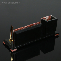 Набор настольный "Герб", 24х7,5х9 см, змеевик, креноид Набор настольный "Герб", 24х7,5х9 см, змеевик, креноид