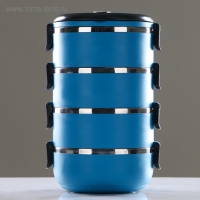 Ланч бокс с отделениями, контейнер для еды "Доляна", 2 л, 4 уровня, сохраняет тепло 3 ч, 14 х 26 см Ланч бокс с отделениями, контейнер для еды "Доляна", 2 л, 4 уровня, сохраняет тепло 3 ч, 14 х 26 см