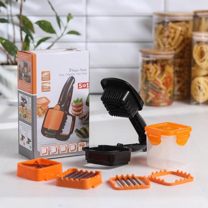 Щипцы - овощерезка &laquo;Чудотворец&raquo;, универсальные 5 в 1, 12,5&times;7,8&times;21,3 см, цвет МИКС