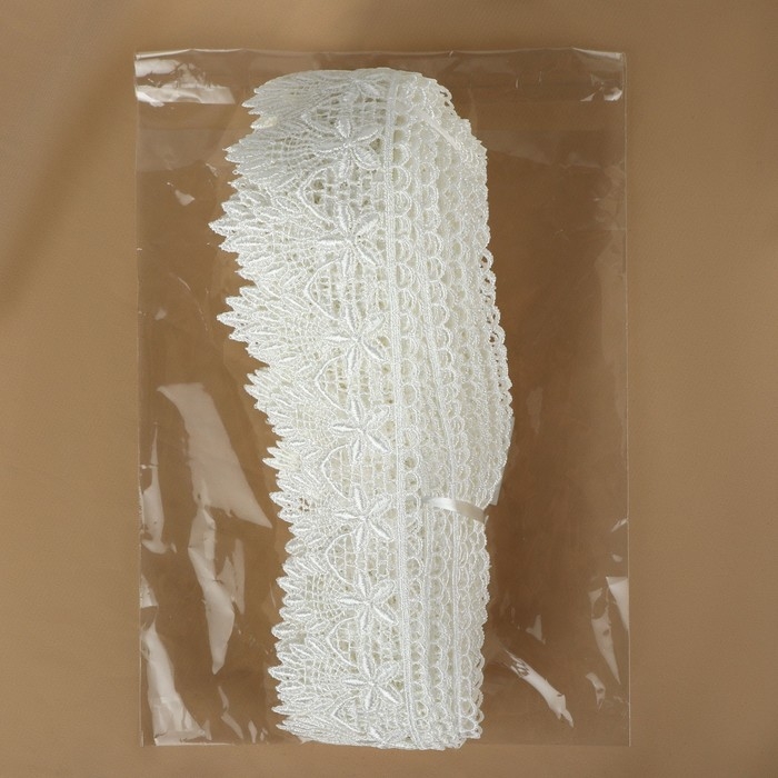 Кружево гипюровое, 49 мм &times; 11 &plusmn; 1 м, цвет айвори