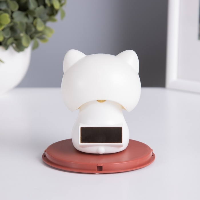 Маятник пластик от солнечной батареи "Кот Манэки-нэко спящий" 10х10х10,3 см