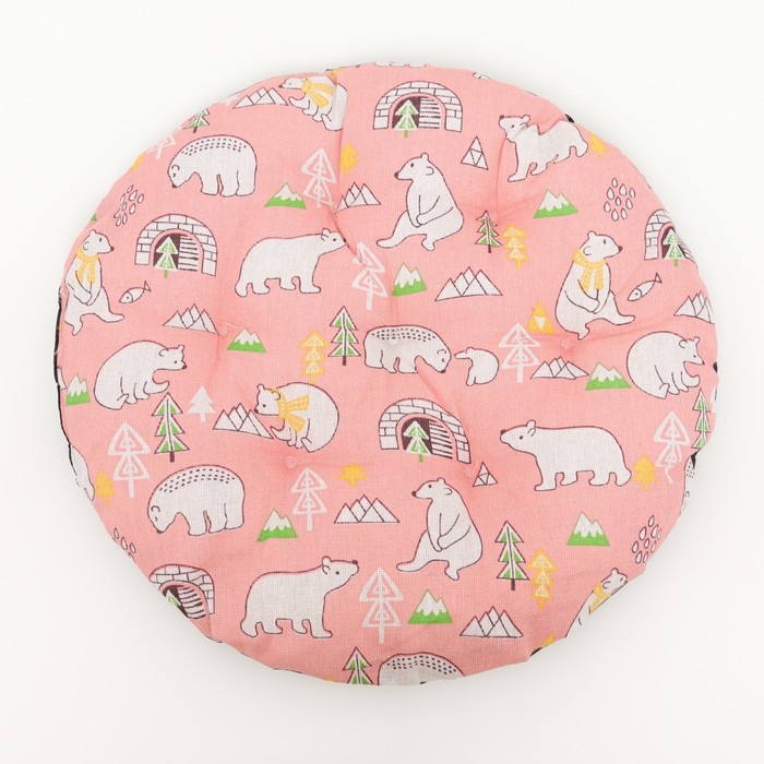 Лежак для животных "Мишка в облаках", 40 х 40 х 10 см, розовый