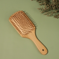 Расчёска массажная &laquo;BAMBOO&raquo;, широкая, бамбуковая, 8 &times; 23,5 см, цвет коричневый