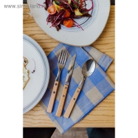 Ложка столовая из нержавеющей стали &laquo;Эко-стейк&raquo;, длина 19,5 см, толщина 1,5 мм, деревянная ручка, цвет ручки МИКС