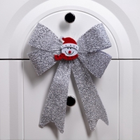 Световой бант "Снеговик бантик" 24x32 см, 1 LED, батарейки LR44x2 (в комплекте), мерцание, свечение мульти Световой бант "Снеговик бантик" 24x32 см, 1 LED, батарейки LR44x2 (в комплекте), мерцание, свечение мульти