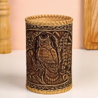 Туес "Филин", 10х10х17см, береста