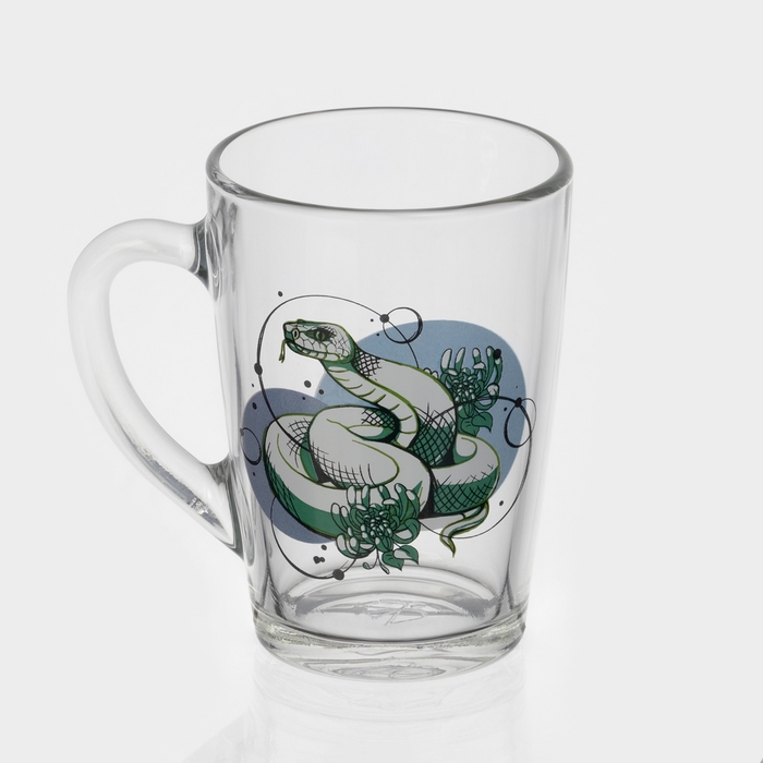 Кружка стеклянная кофейная &laquo;Змеи&raquo;, 300 мл, МИКС